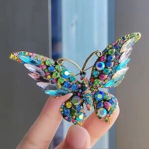 Butterfly Ombre Diamond Crystal Brooch